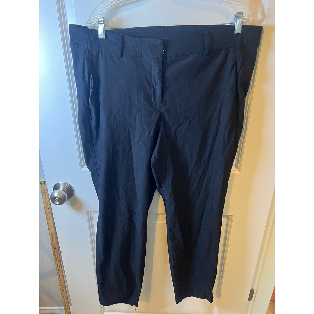 Lane Bryant Womens Tapered Trousers Stretch Side Zip Pocket Black Size 20